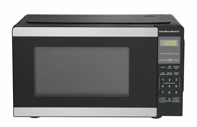 Hamilton Beach 0.9 Cu Ft Countertop Microwave  900W Stainless Steel with Sensor Cooking & LED Display