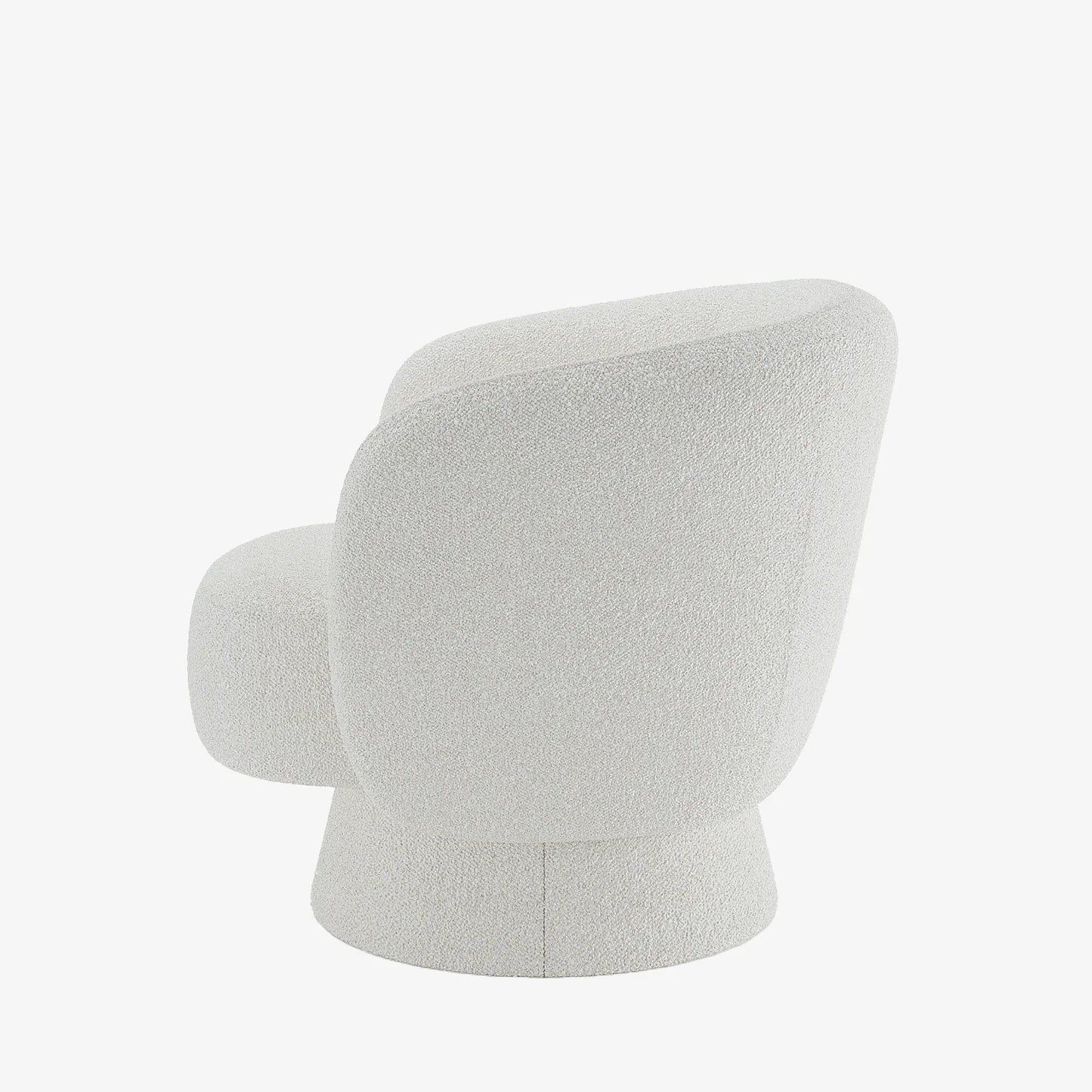 Fauteuil bouclette pivotant blanc Salma