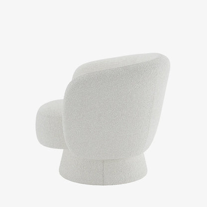 Fauteuil bouclette pivotant blanc Salma