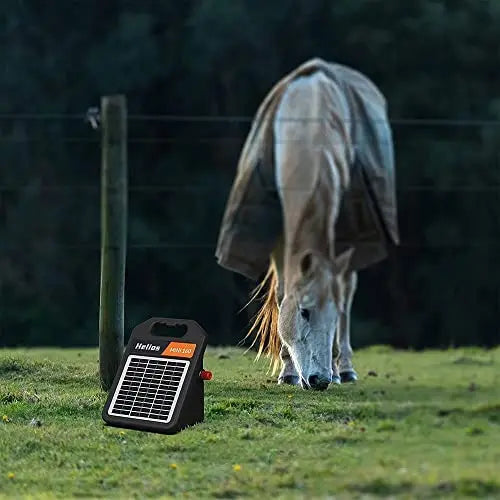 Andmon Solar-Powered Electric Fence Charger  0.11 Joule, Day/Night Mode, 2-Mile Coverage