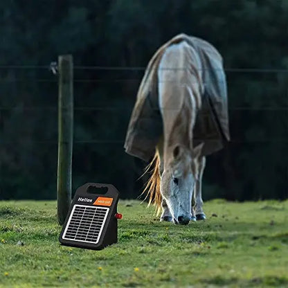 Andmon Solar-Powered Electric Fence Charger  0.11 Joule, Day/Night Mode, 2-Mile Coverage
