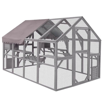 aivituvin Large Outdoor Cat Enclosure  Secure, Spacious Run for Indoor-Outdoor Feline Safety
