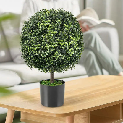 22-Inch Artificial Boxwood Topiary Ball  Lifelike Outdoor or Indoor Decor