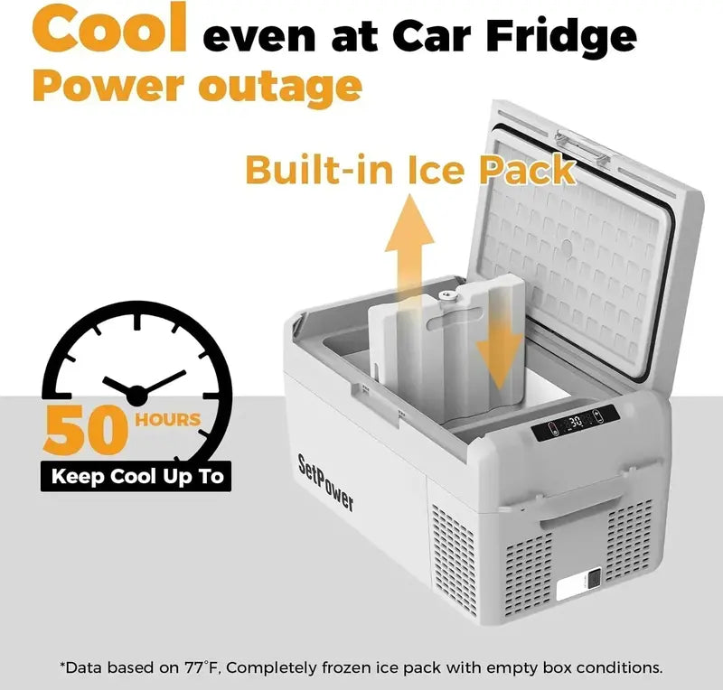 12V Portable Refrigerator  21-Quart Electric Car Freezer with 50-Hour Runtime