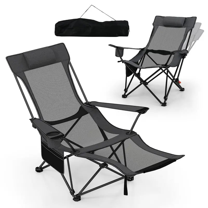 Adjustable 4-Position Folding Beach Chair with Carry Bag & 330-Pound Rating