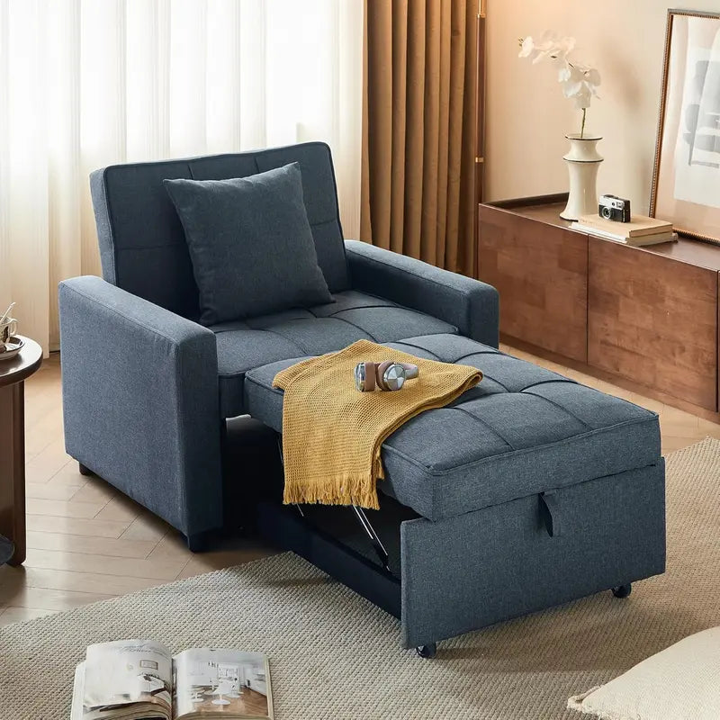 Convertible Pull-Out Sofa Chair  Space-Saving Sleeper Sofa for Small Spaces