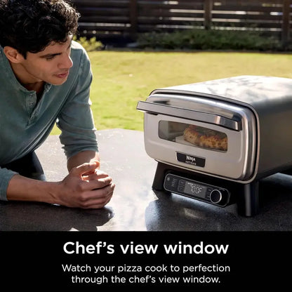 Ninja Artisan MO201 Outdoor Pizza Oven — 12-Inch Capacity, 700°F Max, 3-Minute Pizza, Electric Heat, Bake/Broil/Proof/Warm Functions
