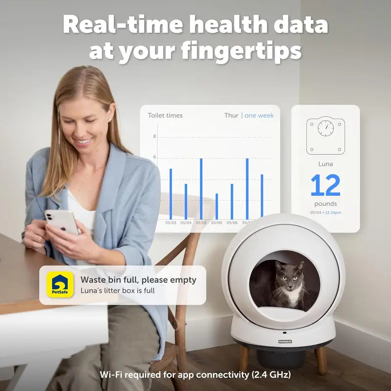 PetSafe ScoopFree Connect Self-Cleaning Litter Box  Wi-Fi Enabled with Health Tracking & App Alerts