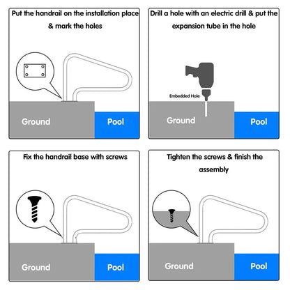 2-Pack Pool Safety Handrails  Quick-Install Grab Bars for Spas and Swim Areas