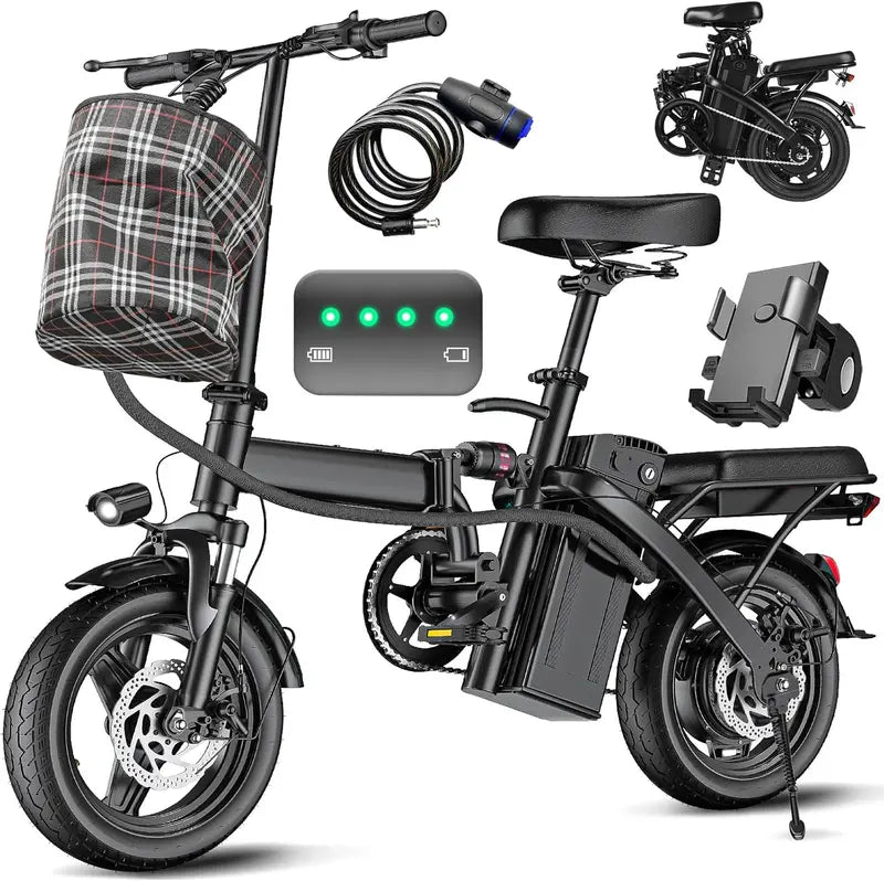 Foldable Electric Commuter Bike for Adults & Teens  48V, 24 MPH Top Speed, City-Ready Design