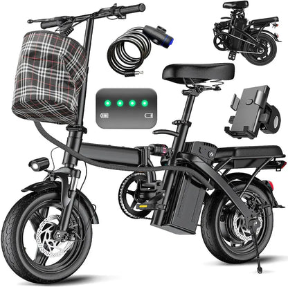 Foldable Electric Commuter Bike for Adults & Teens  48V, 24 MPH Top Speed, City-Ready Design