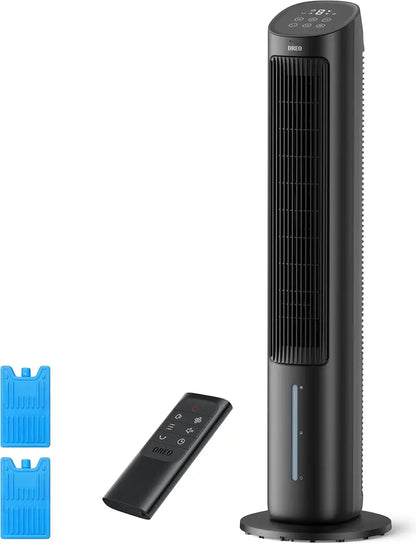 DREO Evaporative Air Cooler  40″ Standing Cold-Air Fan with 7-Hour Timer, Ice Pack Support & Oscillation