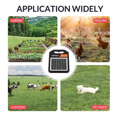 Andmon Solar-Powered Electric Fence Charger — 10-Mile Range, Dual Day/Night Mode for Livestock or Property Security
