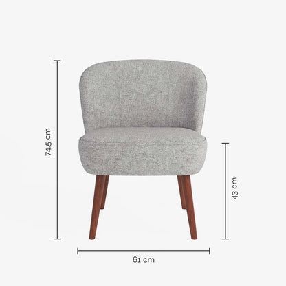 Petit fauteuil de salon en tissu gris