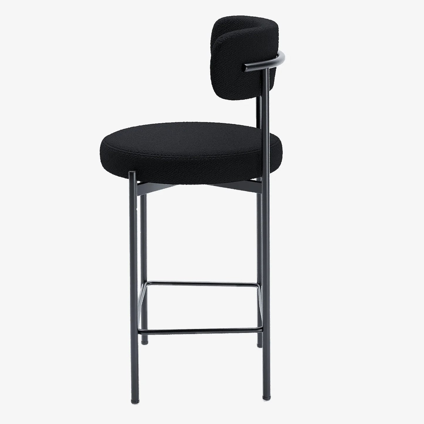 Lot de 2 tabourets de bar bouclette gris anthracite Agathe