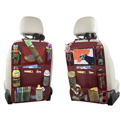 Dual-Pack Car Backseat Organizer with 10-Inch Tablet Holder and Multiple Compartments