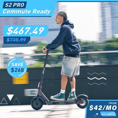 Hiboy S2 Pro Electric Scooter  Long-Range Commuter Scooter with Dual Braking and IPX4 Waterproofing