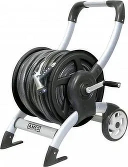 Ames Aluminum Hose Reel Cart  Silver, Holds Up to 200 Ft. of Hose, Durable & Mobile Design