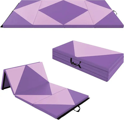 8-Foot Folding Tumbling Mat  4-Inch Thickness, Hook-and-Loop & Carry Handles