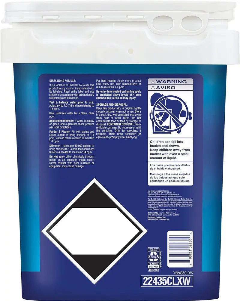 Clorox 3″ Chlorinating Tablets 35LB  Kills Bacteria & Prevents Algae for Pools & Spas