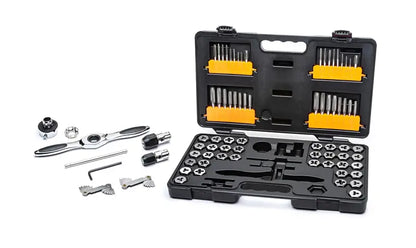 GEARWRENCH 77-Piece Ratcheting Tap & Die Set, SAE & Metric, Twist Lock Guide, Easy Operation
