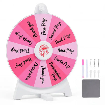 12-Inch Spinning Prize Wheel with Chalkboard Marker, Eraser, and Replacement Pointer