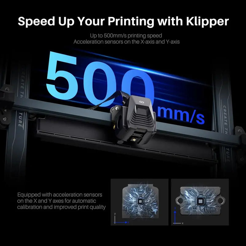 Neptune 4 Pro 3D Printer, 500mm/s High-Speed FDM, Klipper Firmware, Auto Leveling, Metal Guide Rails, 8.85×8.85×10.43 Inch