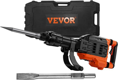 Heavy-Duty Electric Demolition Hammer  3500W Hydraulic Crusher with Rotatable Handle & Chisel Set