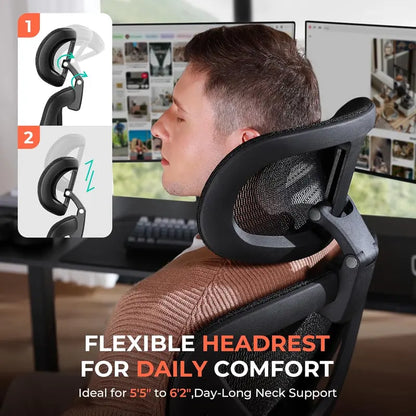 Ergonomic High-Back Mesh Office Chair with Adjustable Lumbar Support  400 lb Capacity
