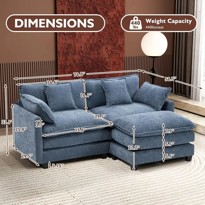 ihanherry 146-Inch Modern U-Shaped Modular Cloud Sofa  Customizable Layout