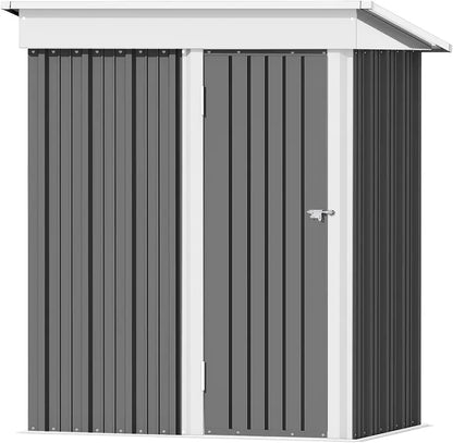 Devoko 5′ x 3′ Corrosion-Resistant Garden Shed  Lockable Steel Outdoor Storage House with Single Secure Door