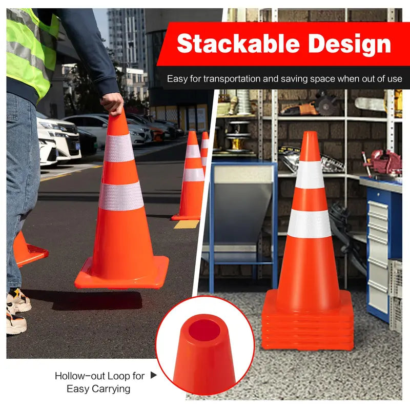 Heavy-Duty PVC Traffic Cone  Single Unit for Safety Signage