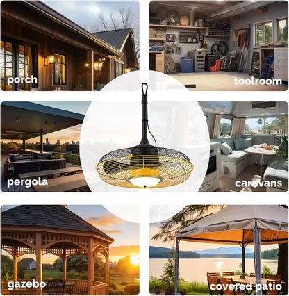 21-Inch Outdoor Ceiling Fan with Integrated Light  Wet-Rated, Remote & App-Controlled Hanging Fan for Patios & Gazebos