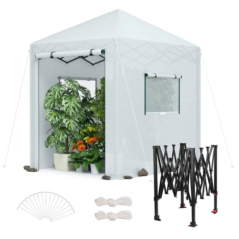 WORKPRO 8′ × 6′ Freestanding Portable Greenhouse  Easy-Assembly Growing Tent