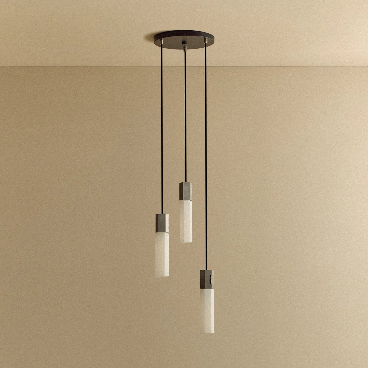 Basalt Triple Pendant in Stainless Steel