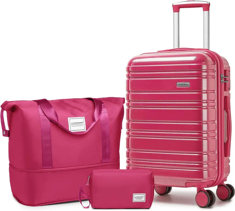6-Piece Expandable Rolling Luggage Set  Lightweight Hardshell Suitcases with Smooth-Spinning Wheels & Modular Packing Options