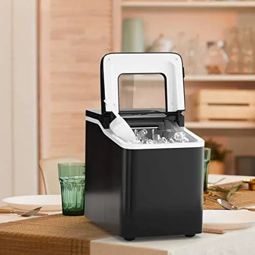 Compact Countertop Ice Maker  Bullet-Shaped Cubes Ready in Under 8 Minutes