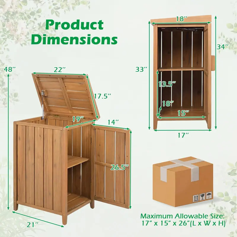 Weather-Resistant Outdoor Wood Package Delivery Box with Locking Lid