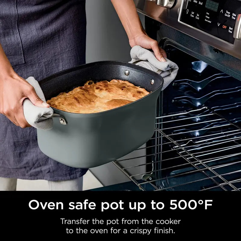8.5-Quart Multi-Cooker  8-in-1 Functionality, Oven-Safe Pot, Glass Lid & Spoon