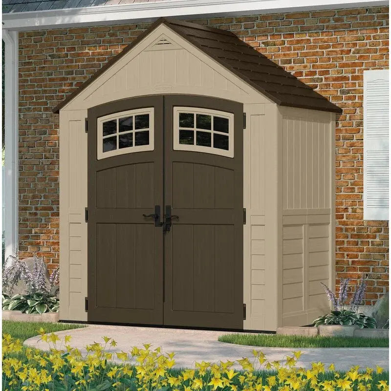 Sutton Outdoor Plastic Storage Shed  7’5″ W × 4′ D Resin Structure
