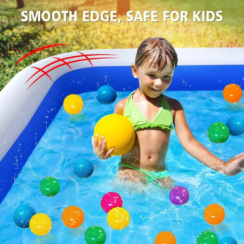 Large Inflatable Kiddie & Family Pool  120″ x 72″ x 22″, Reinforced Walls, Perfect for Backyard Summer Fun