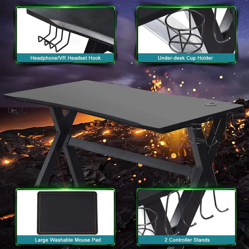 X-Frame Esports Desk and PVC Racing Chair Combo for Gamers