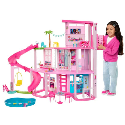 Barbie Dreamhouse Pool Party Playset  10 Interactive Areas, Slide, and 75+ Accessories