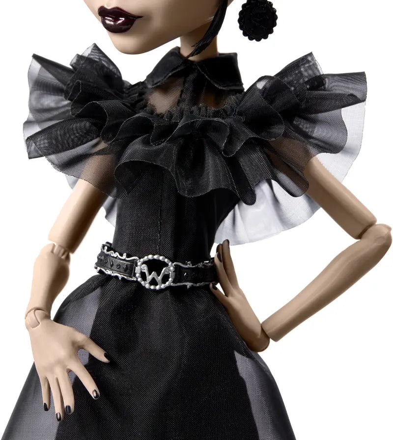 Monster High Wednesday Collectible Doll: Rave’N Dance Scene in Black Gown with Accessories