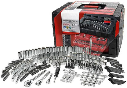 Professional 450-Piece Mechanics Tool Kit with Ratchet Sockets and Hand Wrenches