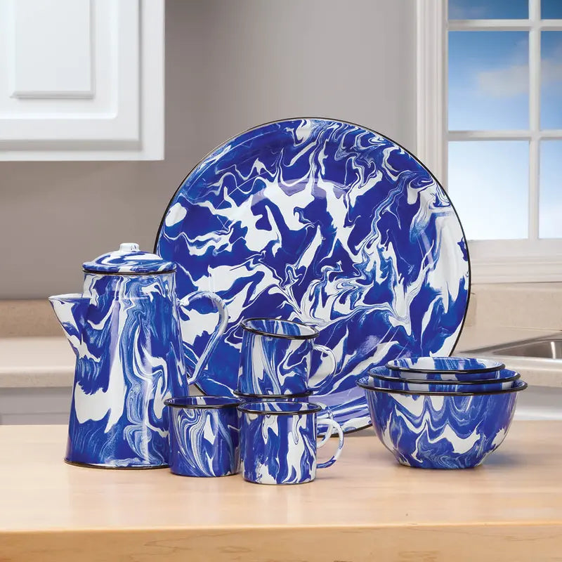 Blue Marble Enamelware Coffeepot by Home Marketplace