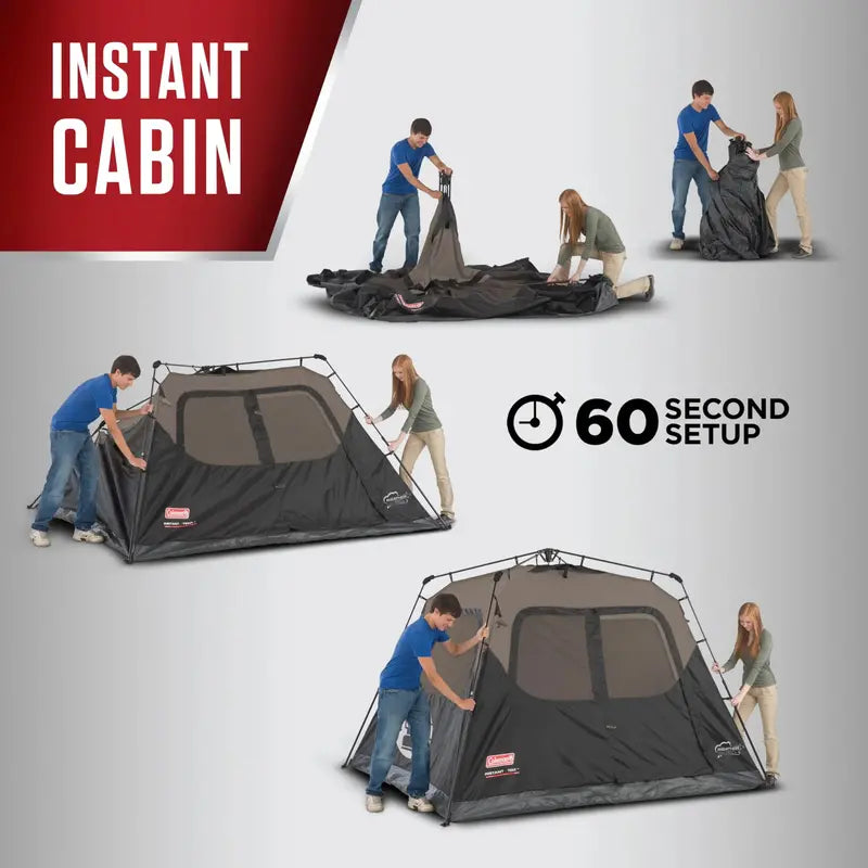 Coleman 4-Person Weatherproof Camping Tent with Instant Setup and Vented Rainfly