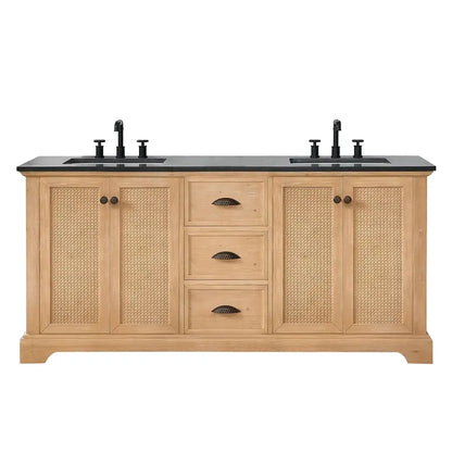 Hervas Bathroom Vanity with Natural Marble Countertop  Mirror Not Included