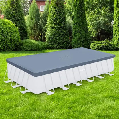 24-Foot Heavy-Duty Rectangular Pool Cover for Oasis & Activity Pools  Gray