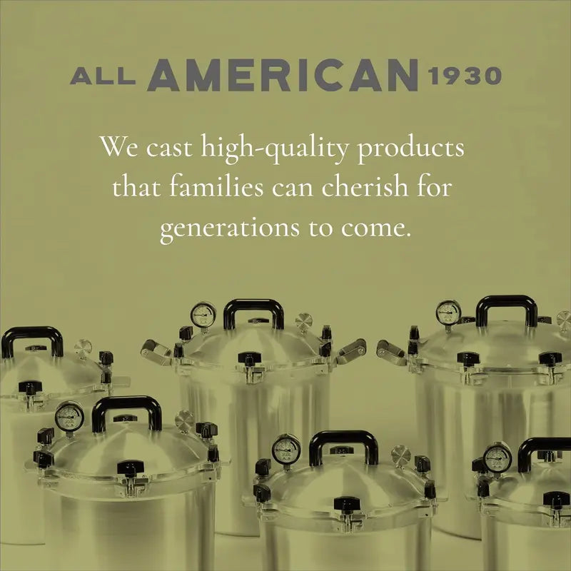 All-American 1930 21.5-Quart Pressure Cooker & Canner  Metal-to-Metal Seal, Stovetop Compatible (Gas/Electric/Induction), Made in USA